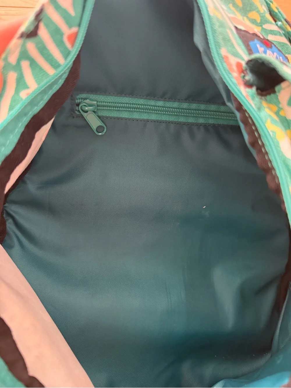 Kavu Teal Floral Rope Sling with Yellow Strap